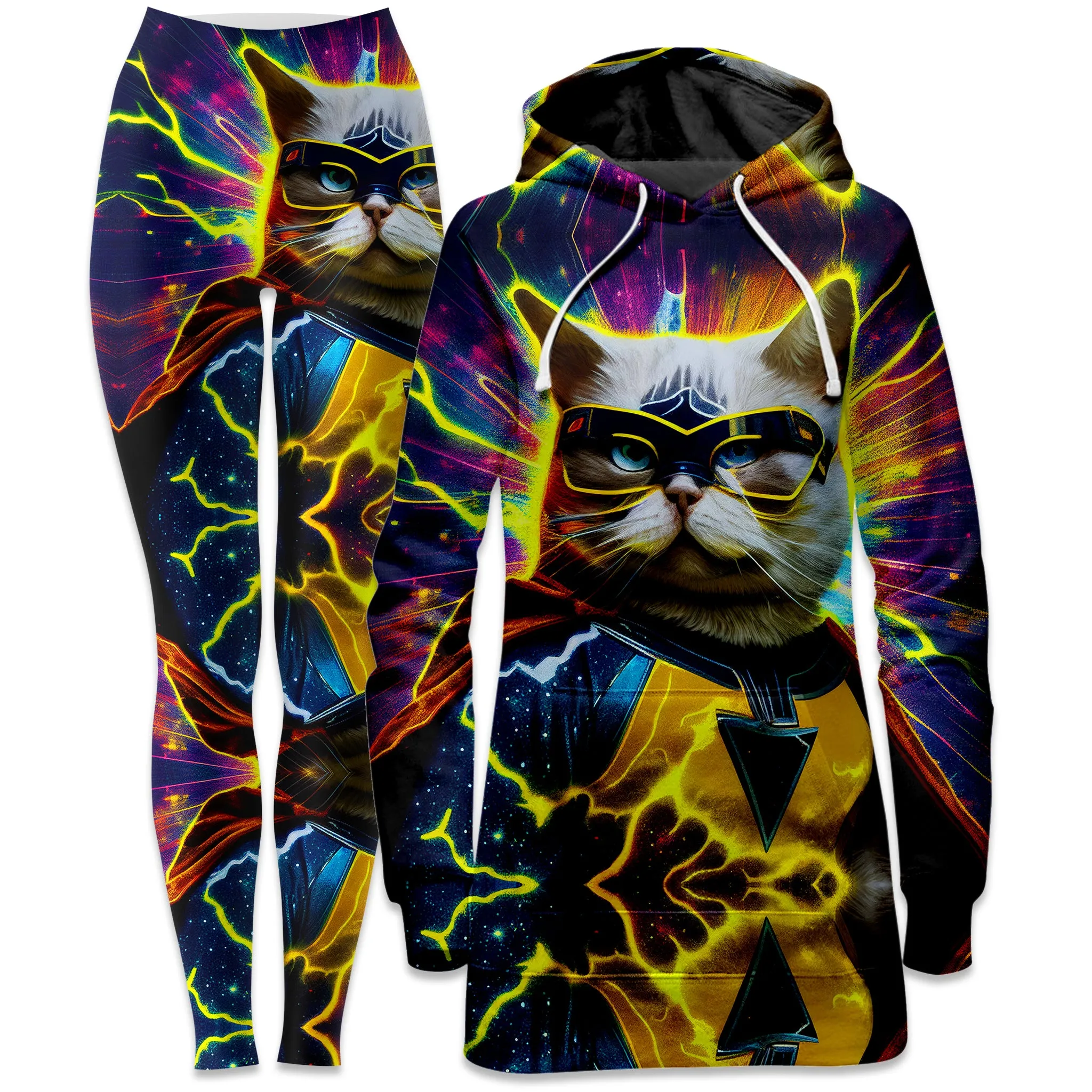 Cat Hero Hoodie Dress and Leggings Combo sold by iEDM
