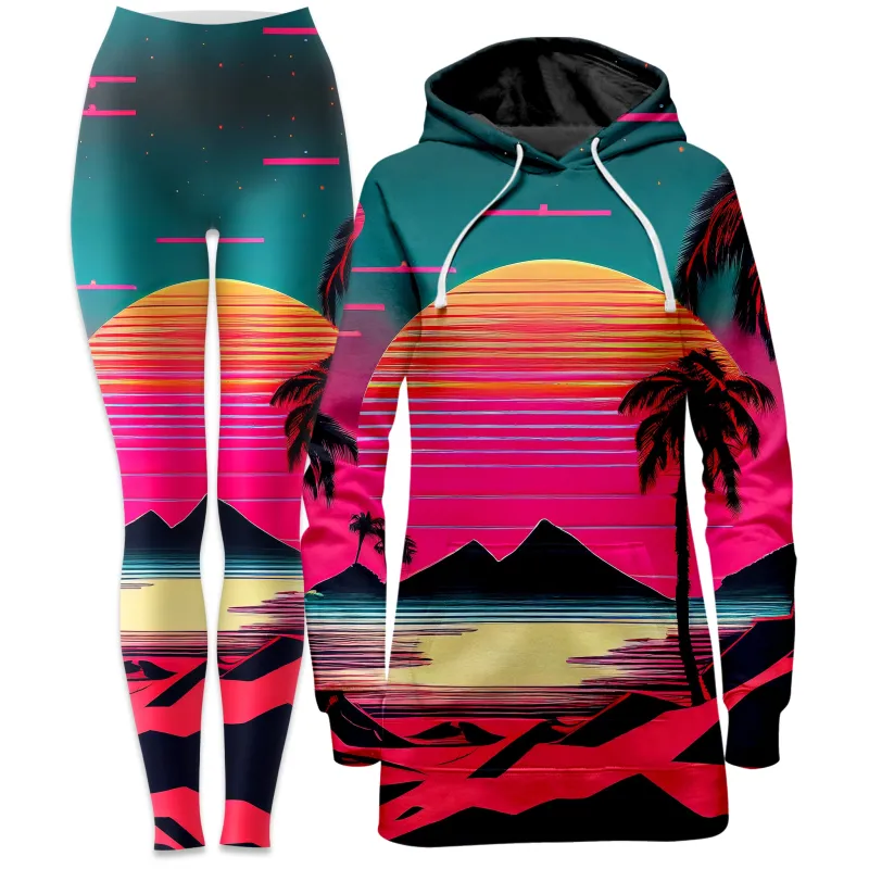 Beach Sunset Hoodie Dress and Leggings Combo sold by iEDM