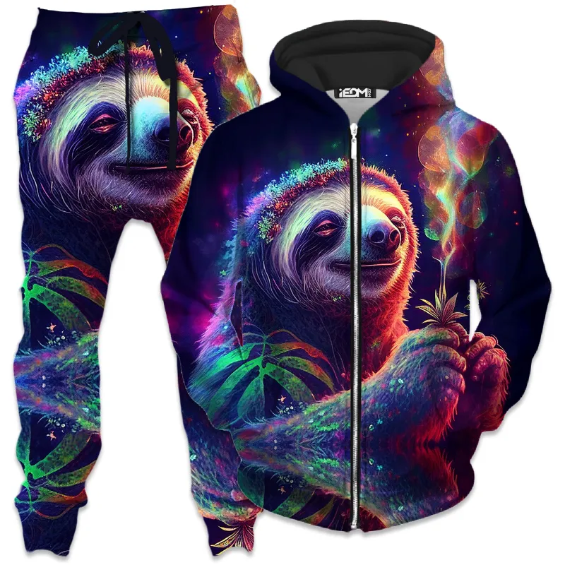 Chill Sloth Zip-Up Hoodie and Joggers Combo sold by iEDM