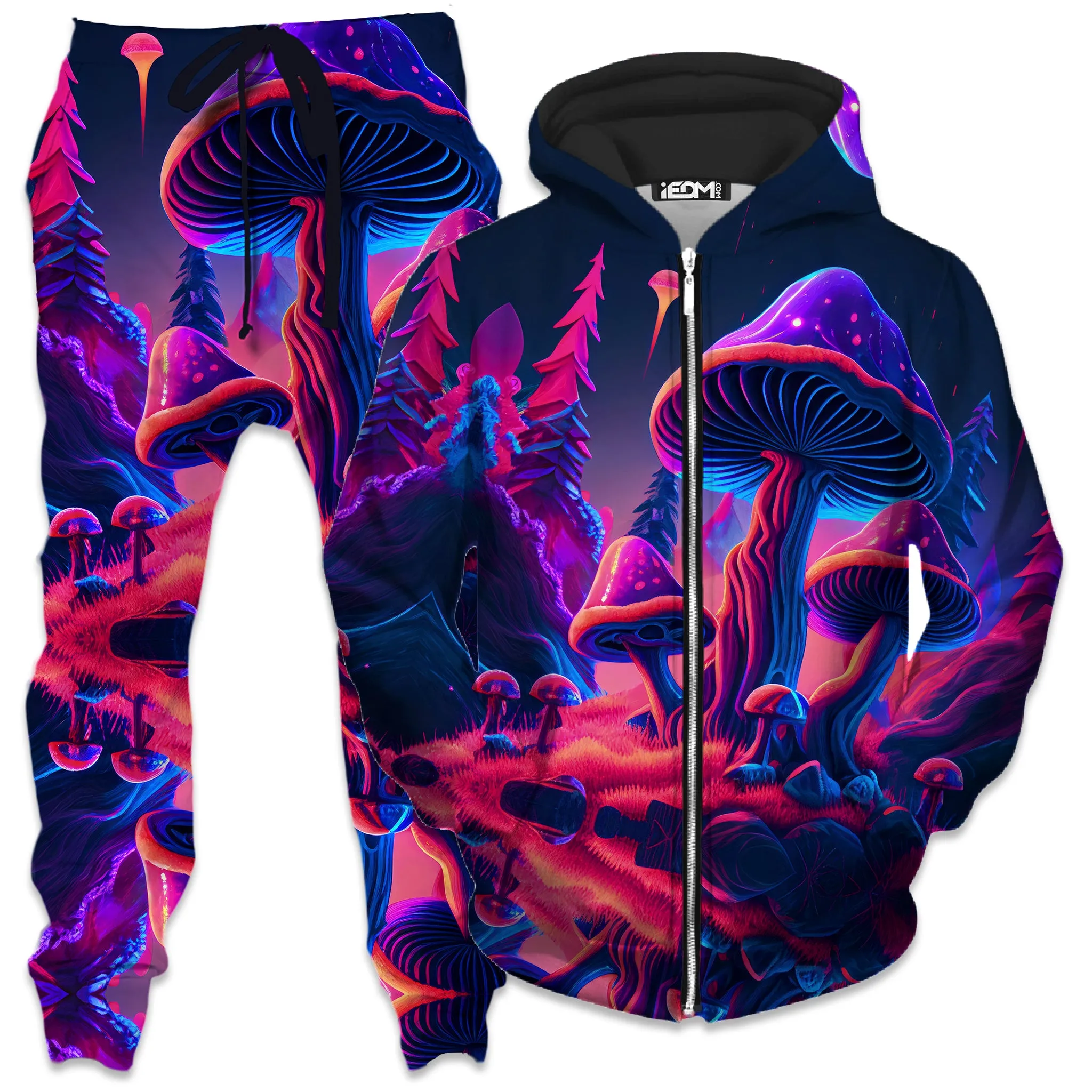 Shroom Trip Zip-Up Hoodie and Joggers Combo sold by iEDM