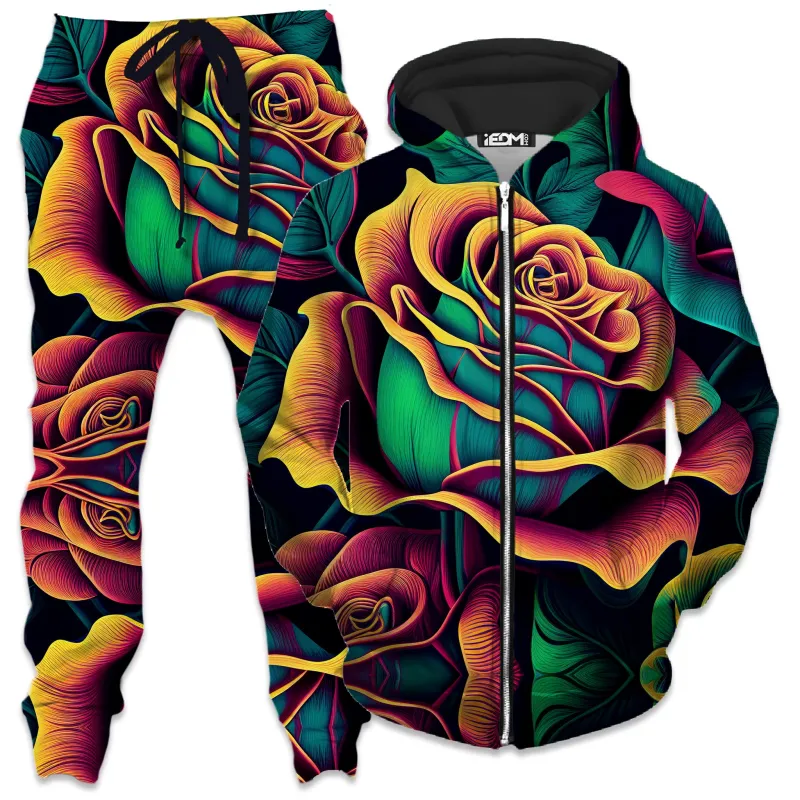 Rosebud Zip-Up Hoodie and Joggers Combo sold by iEDM