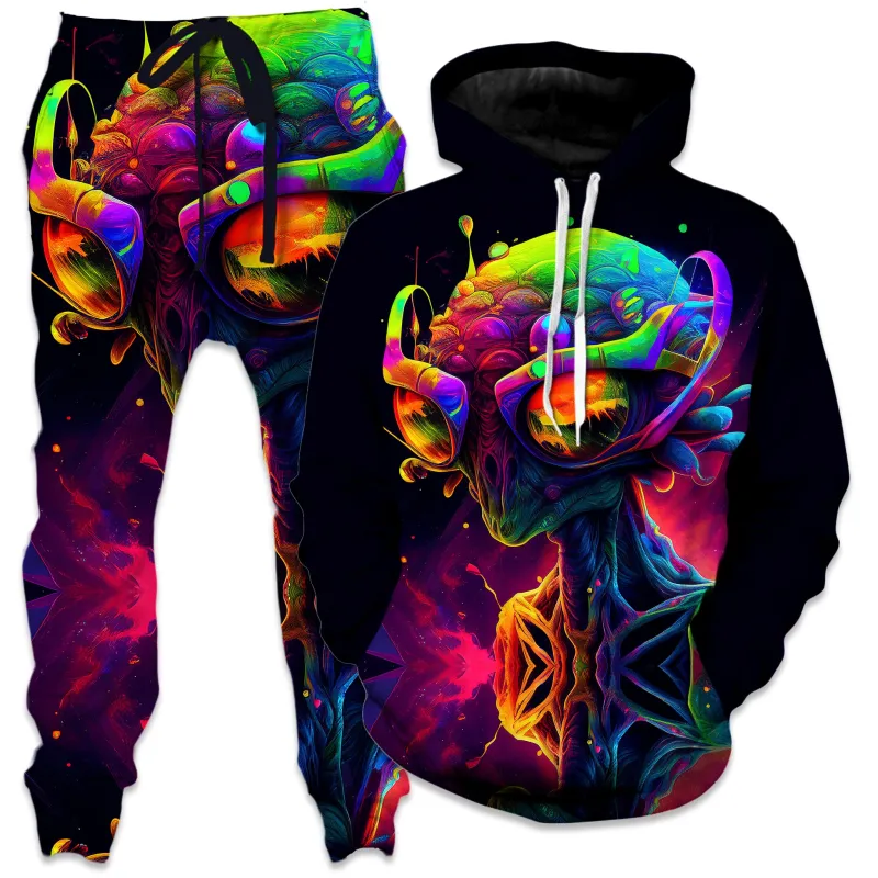 Psychedelic Alien Hoodie and Joggers Combo sold by iEDM