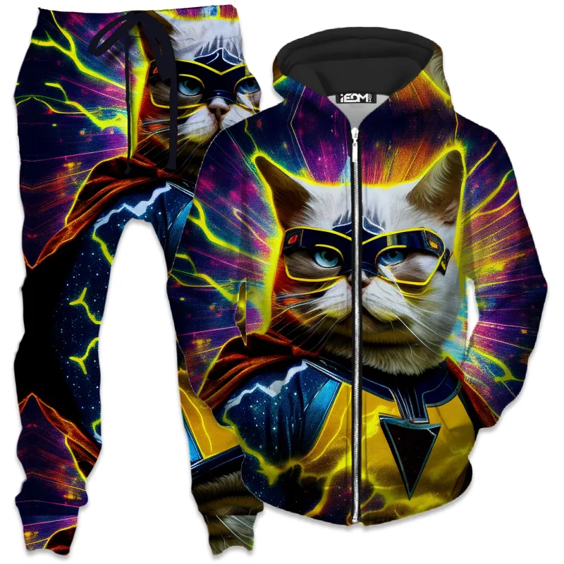 Cat Hero Zip-Up Hoodie and Joggers Combo sold by iEDM