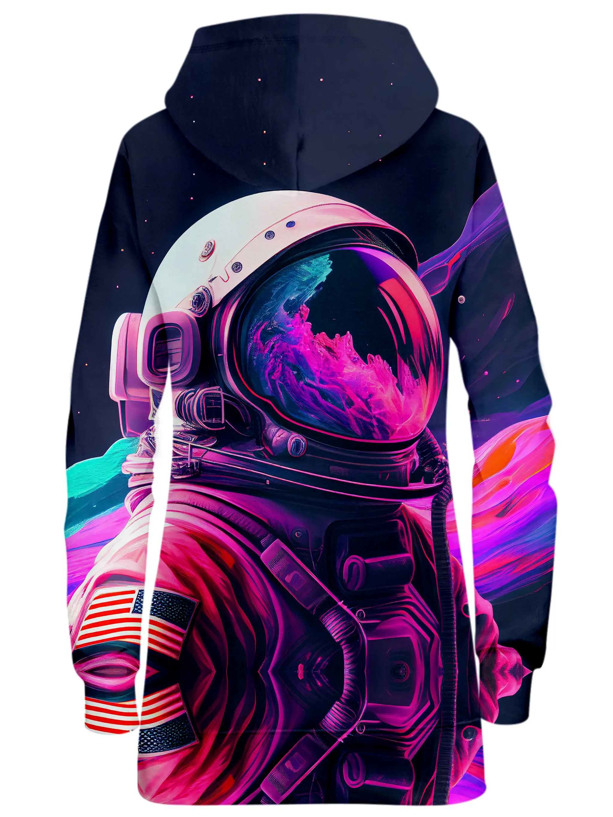 Synthwave Astronaut Hoodie Dress sold by iEDM product image thumbnail 2