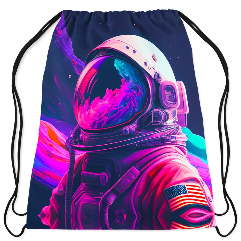 Synthwave Astronaut Drawstring Bag sold by iEDM