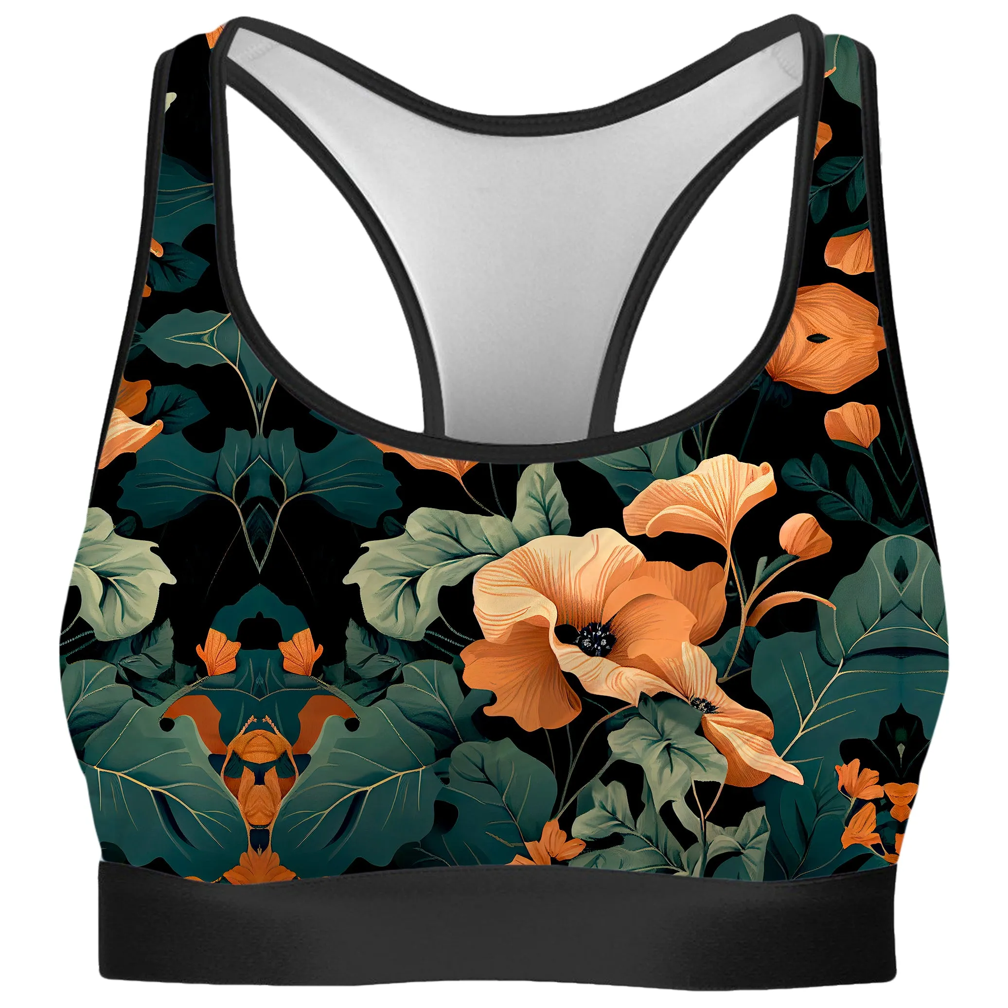 Tangerine Floral Rave Bra sold by iEDM