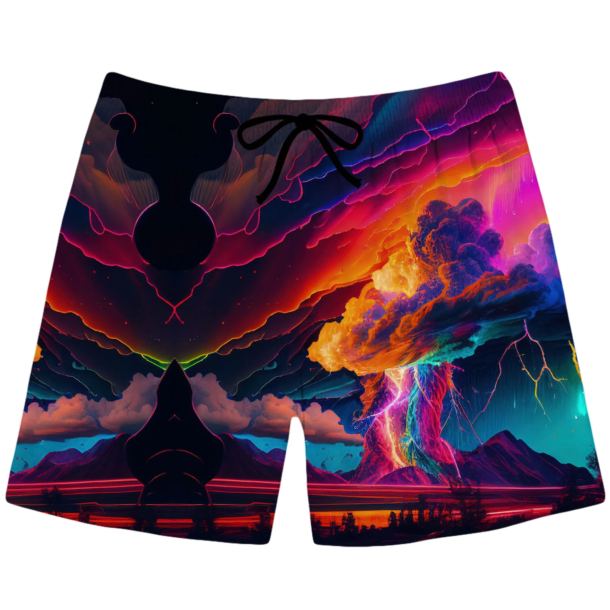Rainbow Storm Swim Trunks sold by iEDM