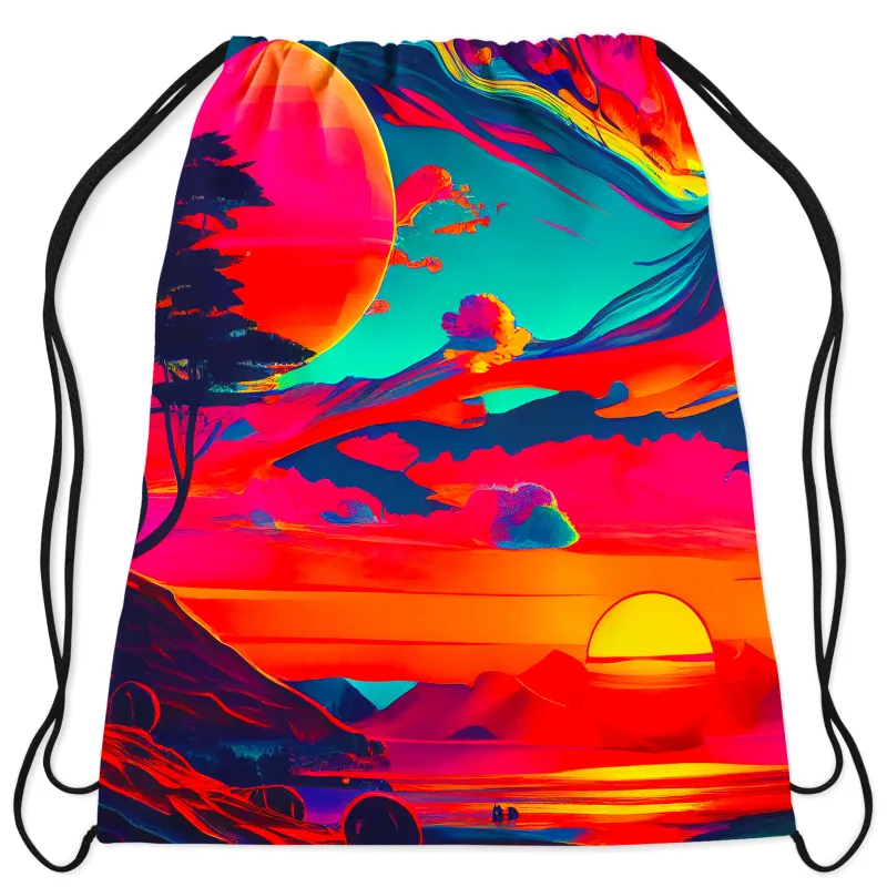 Sunset Melt Drawstring Bag sold by iEDM