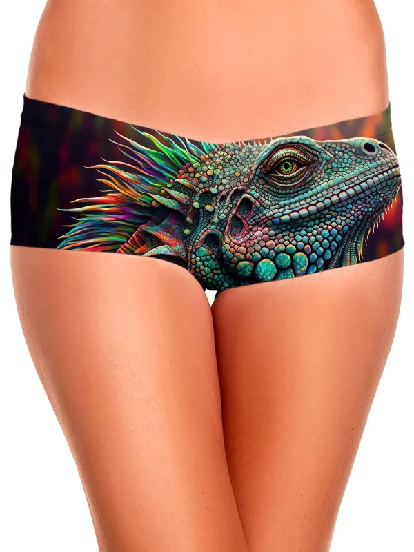 Psychedelic Giant Iguana 2.0 Booty Shorts sold by iEDM
