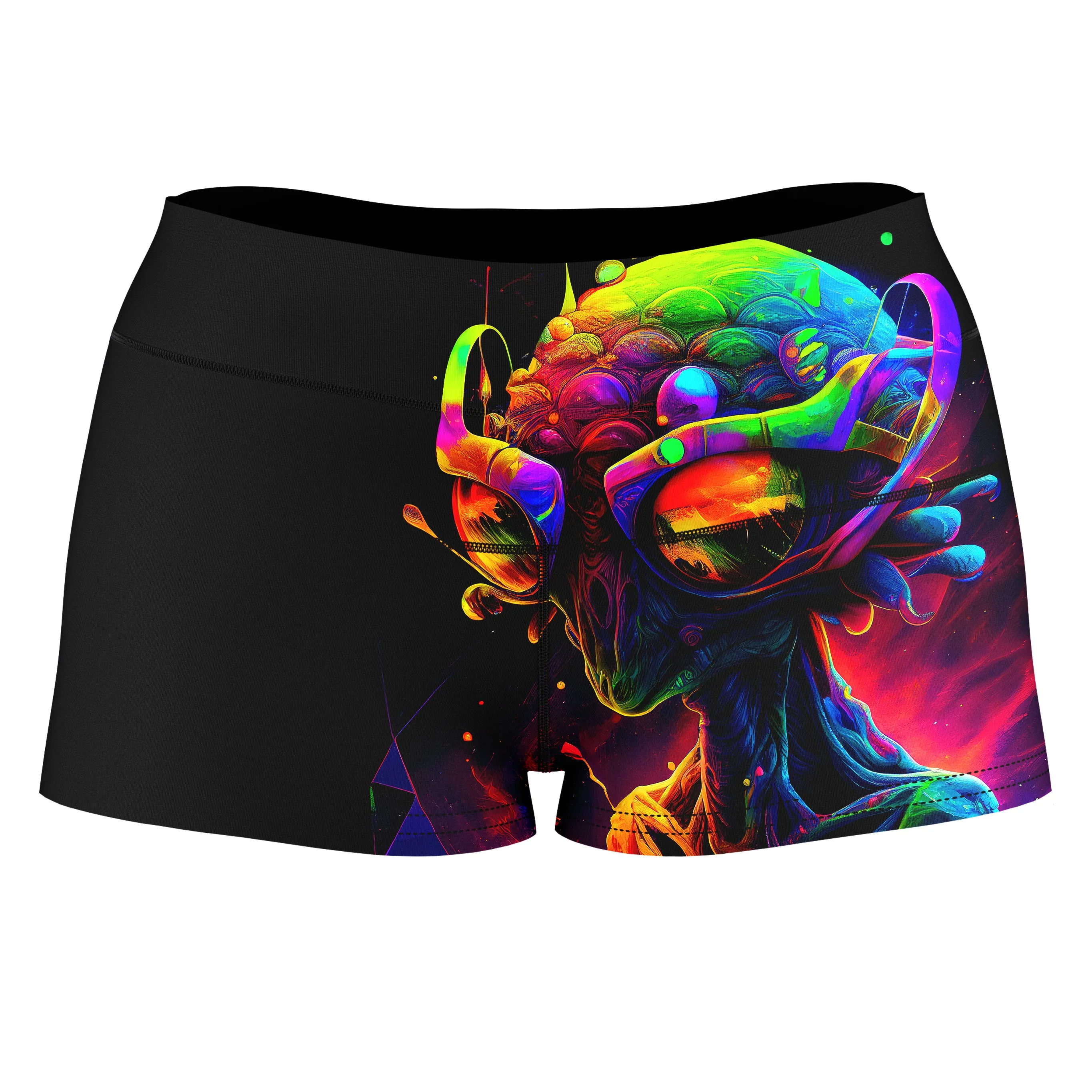 Psychedelic Alien High-Waisted Women's Shorts sold by iEDM