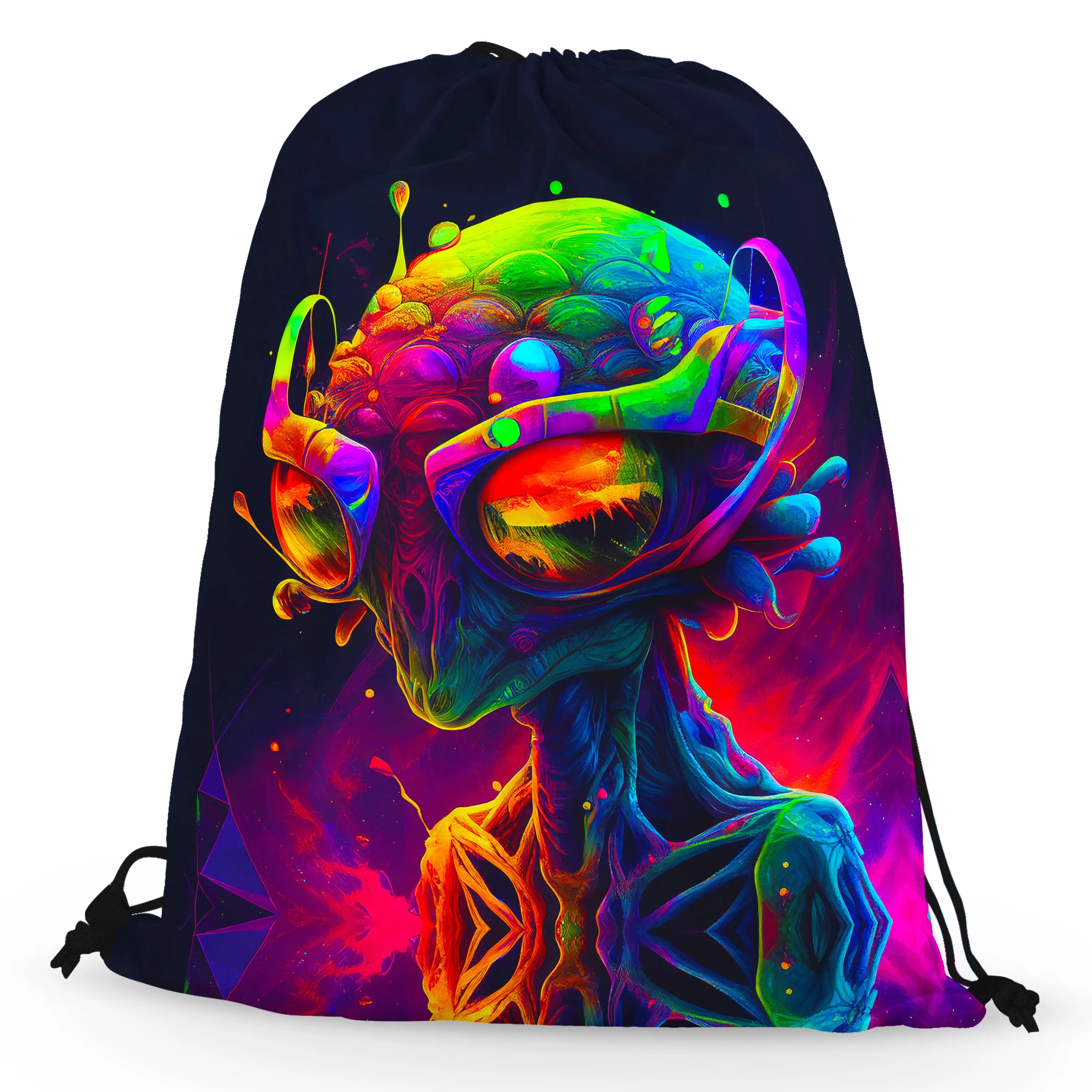 Psychedelic Alien Drawstring Bag sold by iEDM product image thumbnail 2