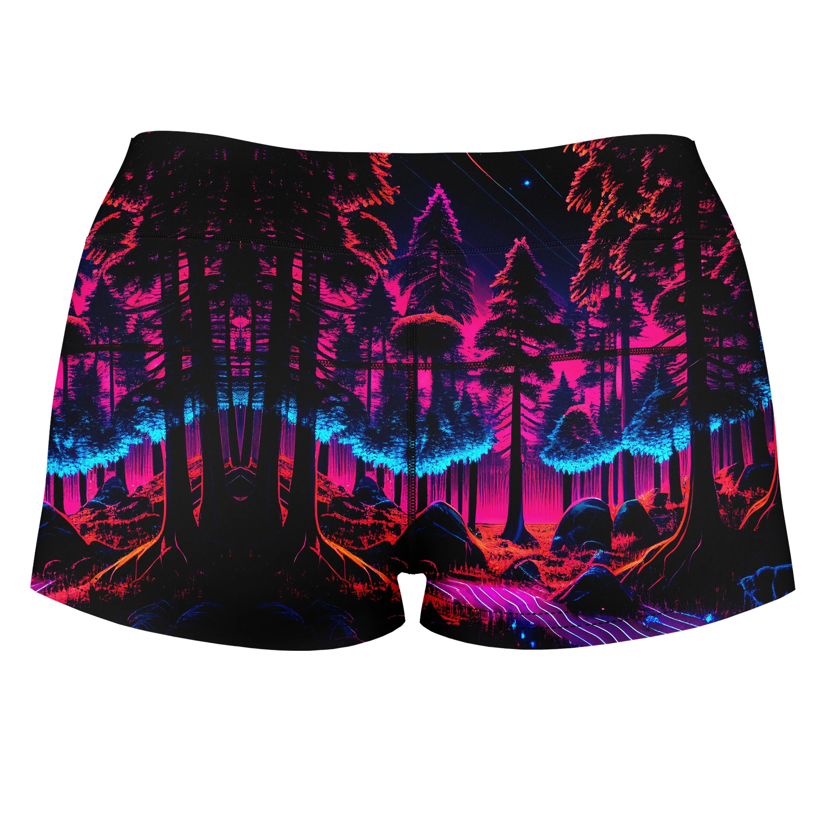 Neon Forest High-Waisted Women's Shorts sold by iEDM product image thumbnail 2