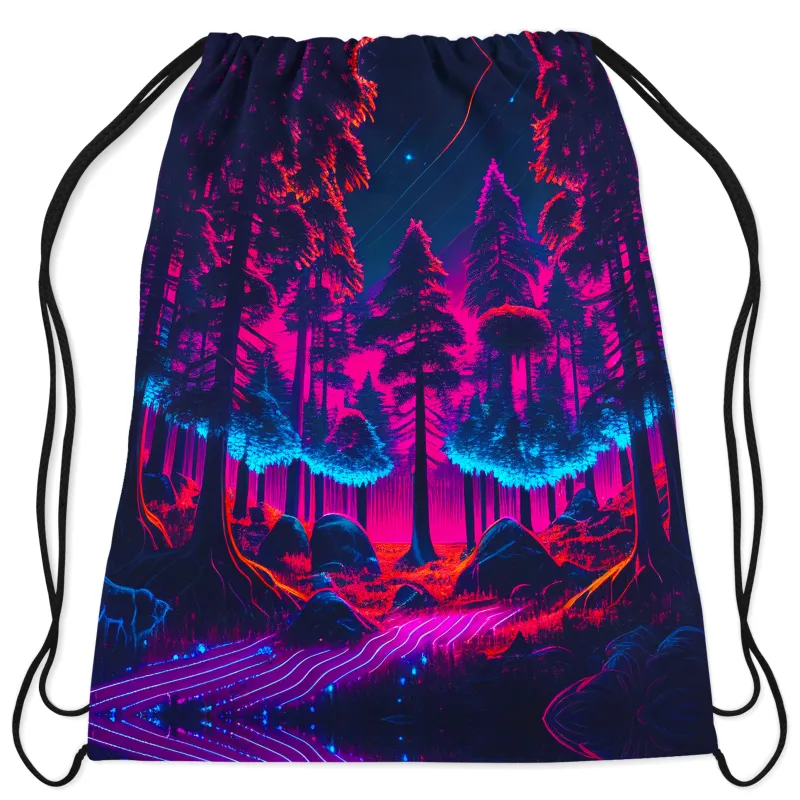 Neon Forest Drawstring Bag sold by iEDM