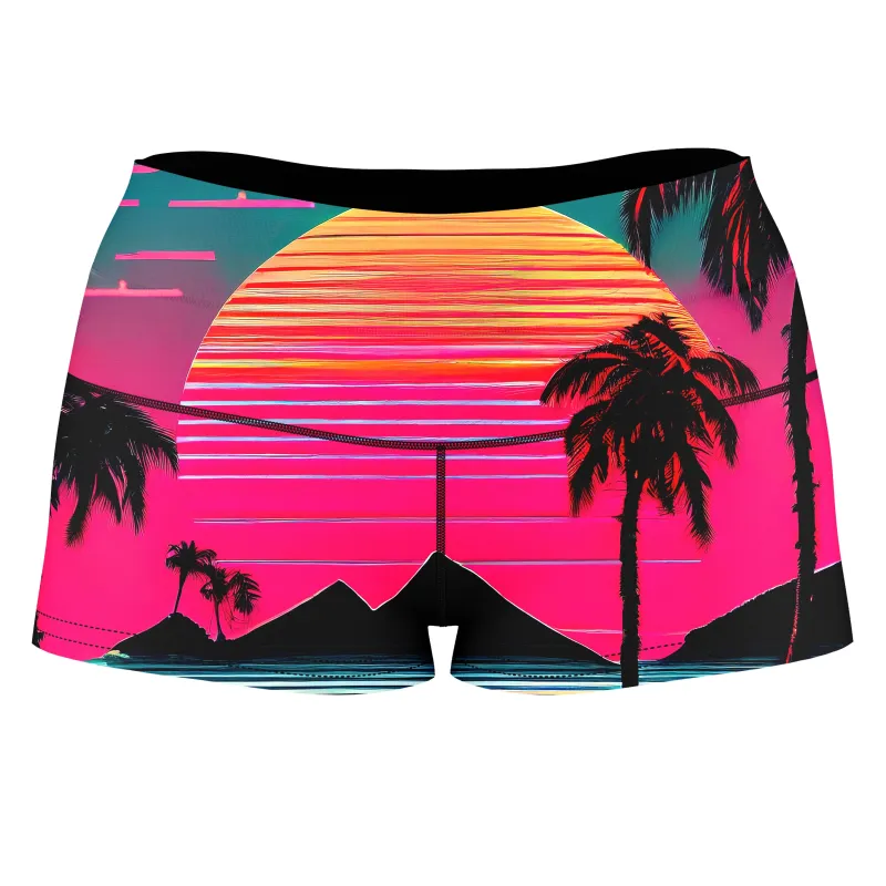 Beach Sunset High-Waisted Women's Shorts sold by iEDM