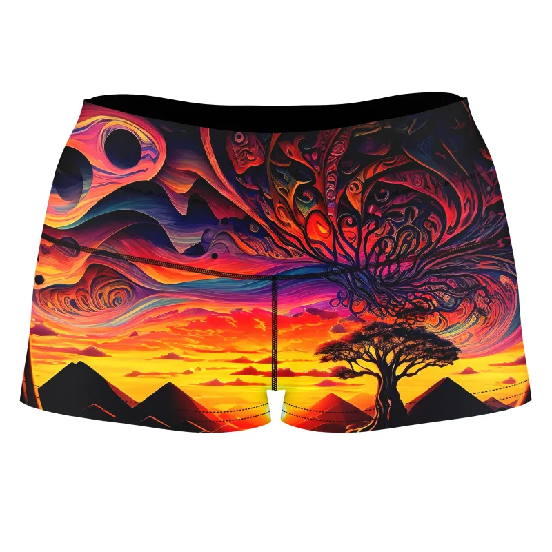 Acid Sunset High-Waisted Women's Shorts sold by iEDM