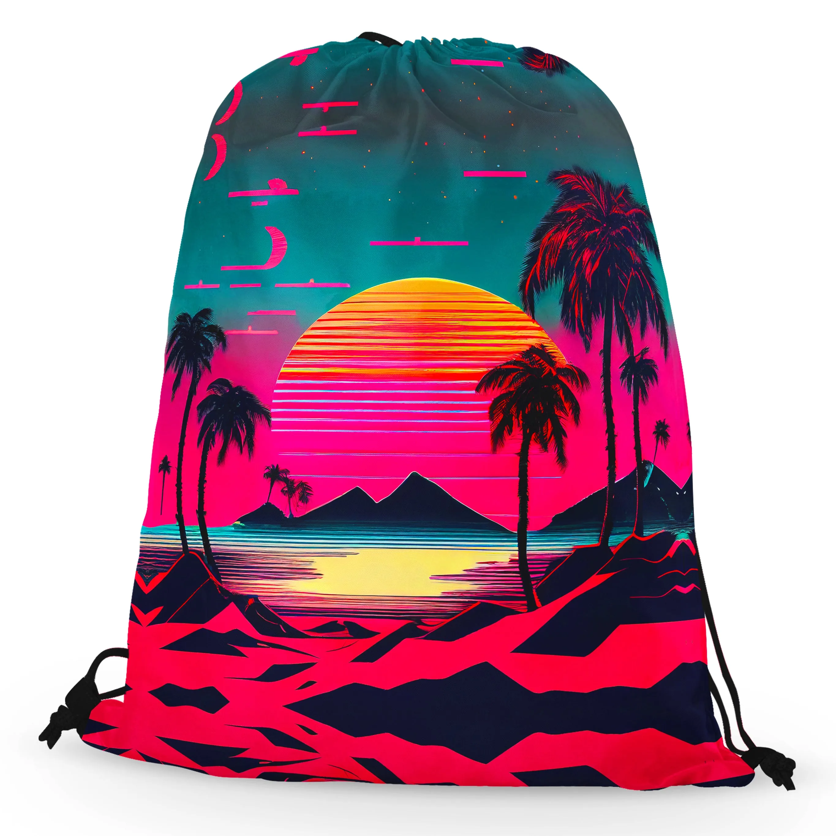 Beach Sunset Drawstring Bag sold by iEDM product image thumbnail 2