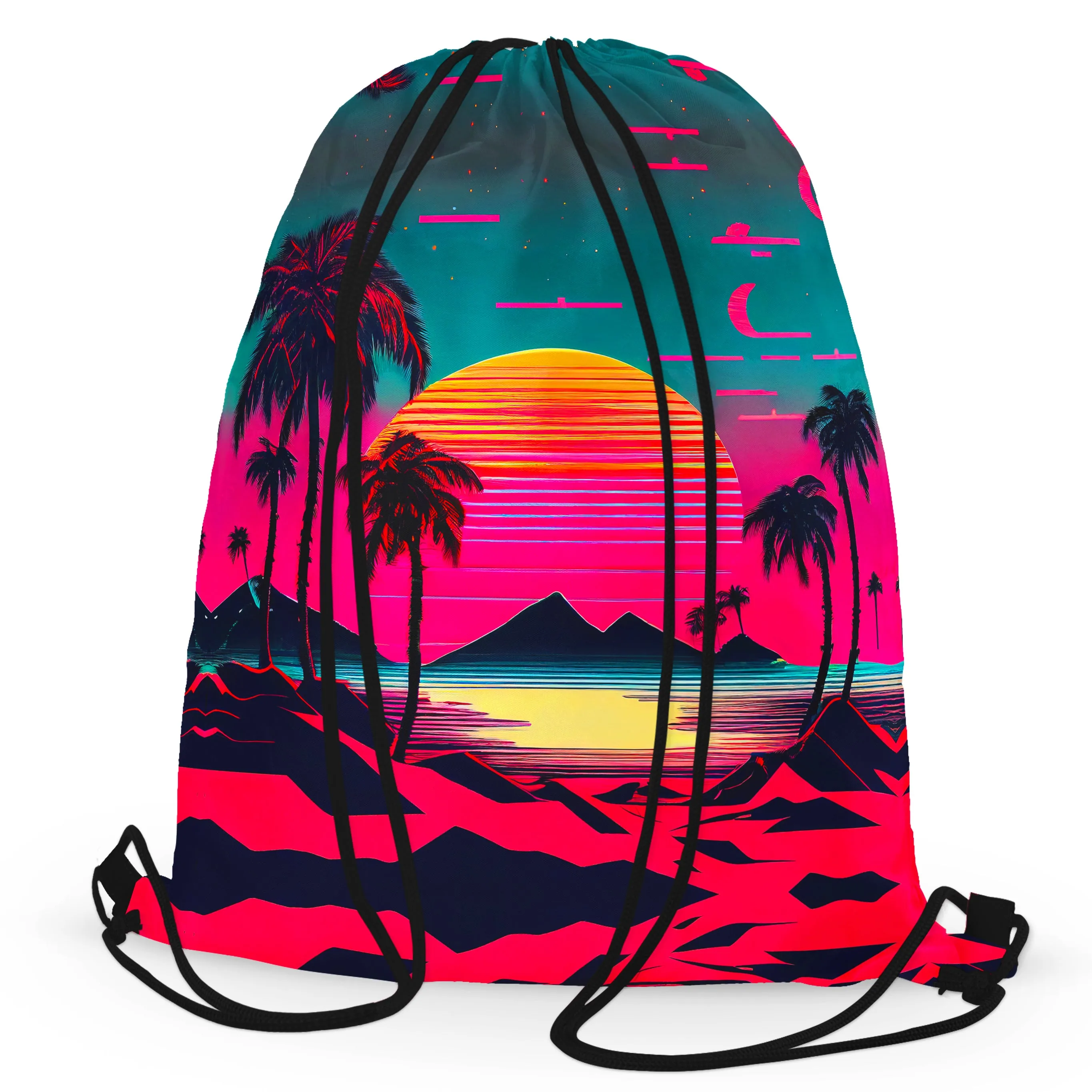 Beach Sunset Drawstring Bag sold by iEDM product image thumbnail 3