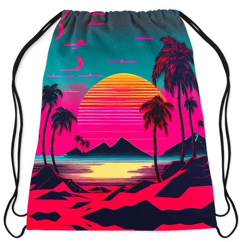 Beach Sunset Drawstring Bag sold by iEDM