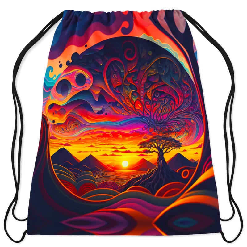 Acid Sunset Drawstring Bag sold by iEDM