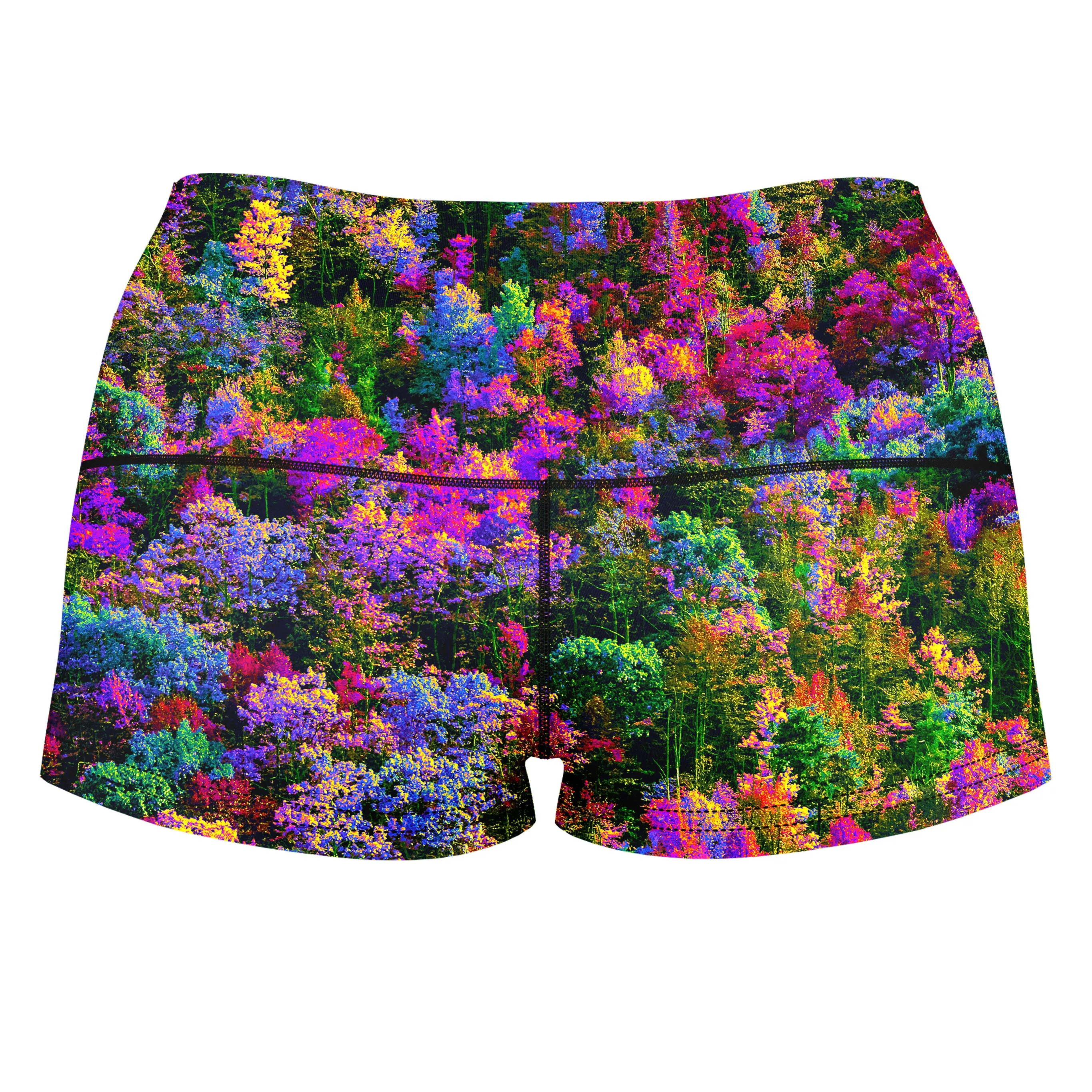 Psychedelic Forest High-Waisted Women's Shorts sold by iEDM product image thumbnail 2