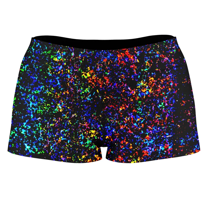 Lightning Rainbow High-Waisted Women's Shorts sold by iEDM