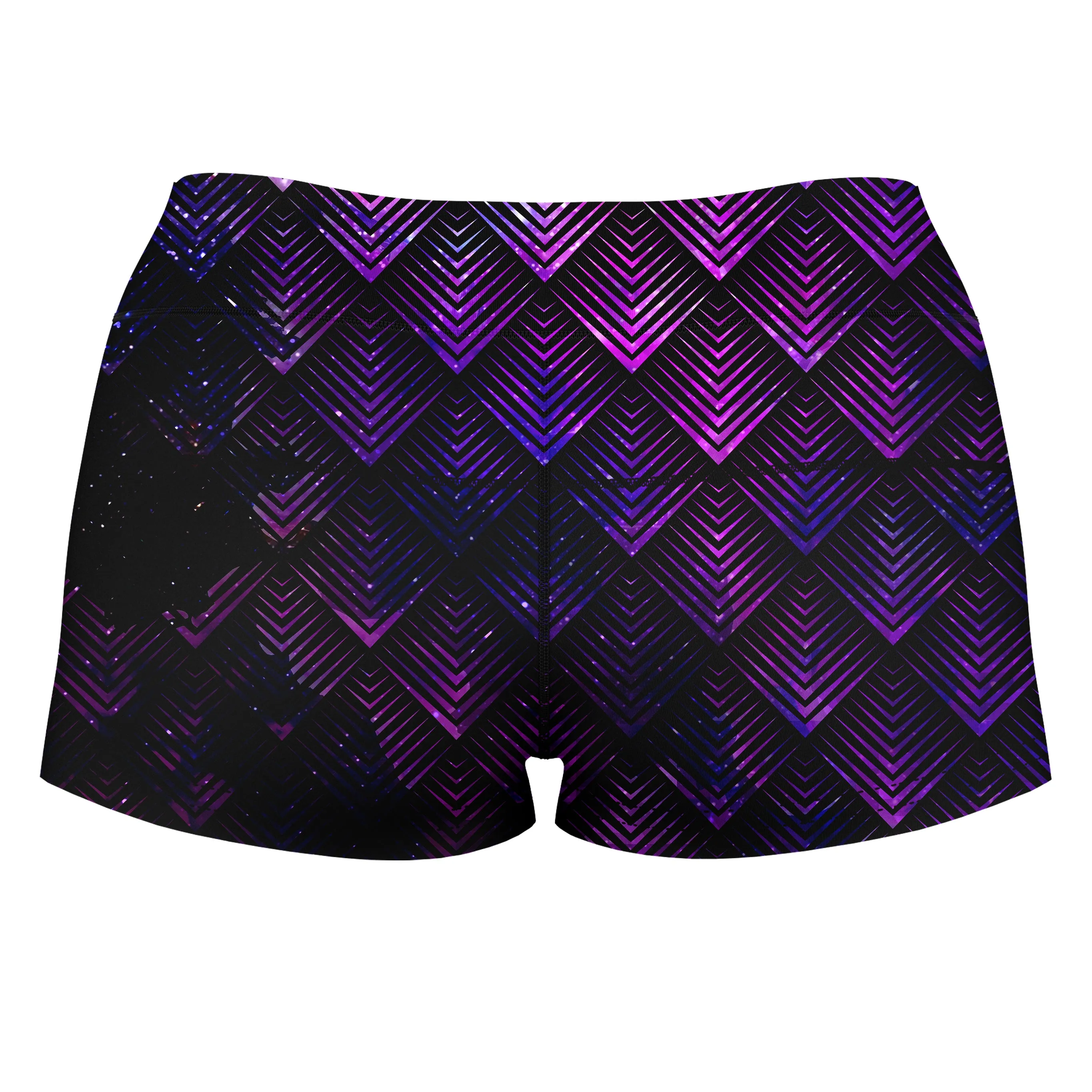 Galactic Dragon Scale Purple High-Waisted Women's Shorts sold by iEDM product image thumbnail 2