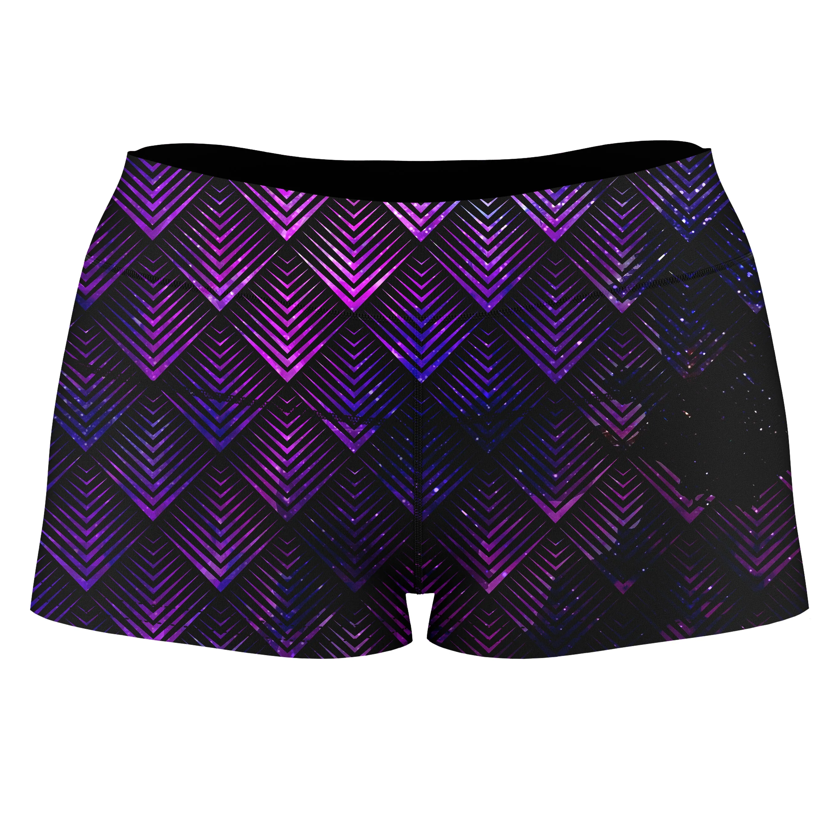 Galactic Dragon Scale Purple High-Waisted Women's Shorts sold by iEDM