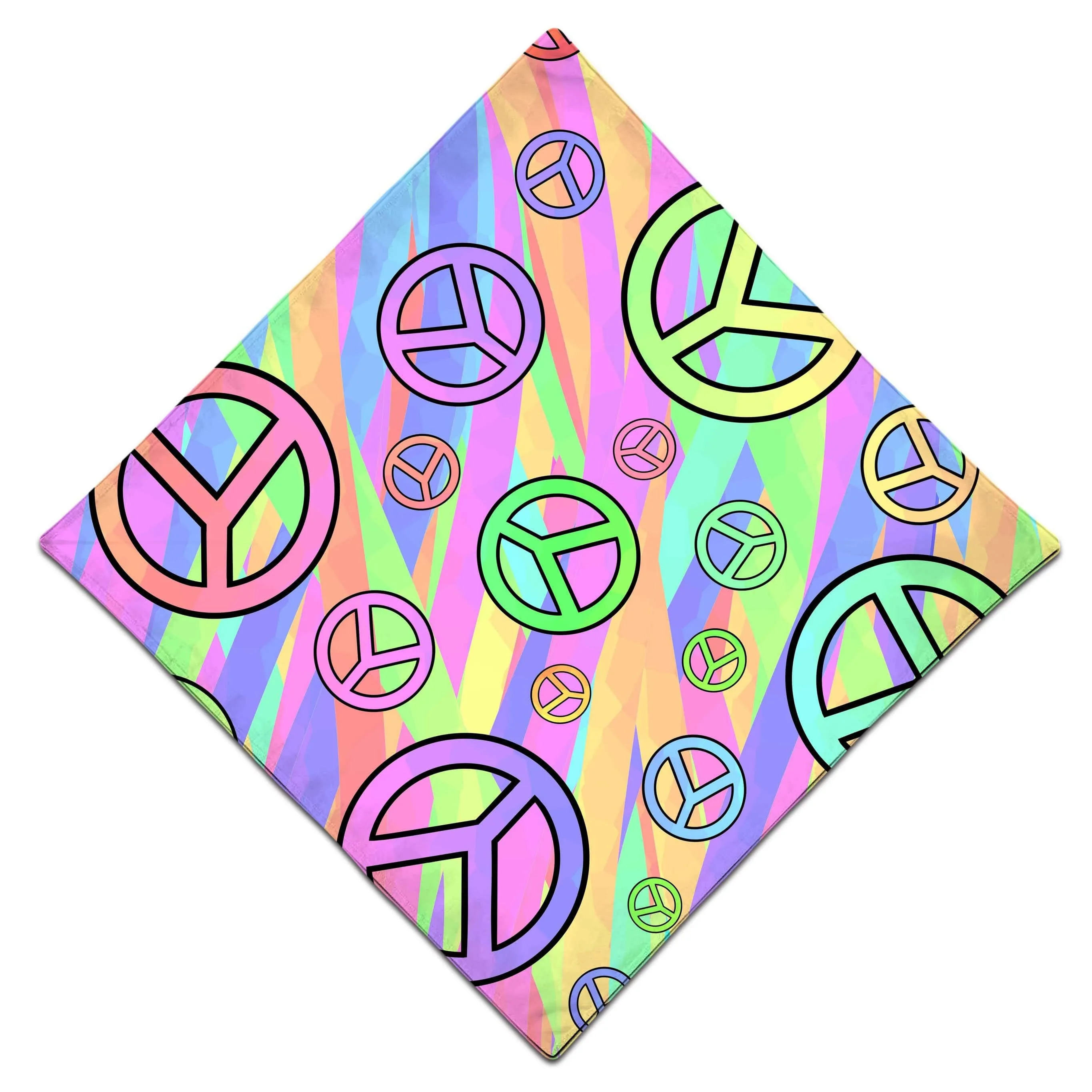 Retro Peace Symbol Bandana sold by iEDM product image thumbnail 3