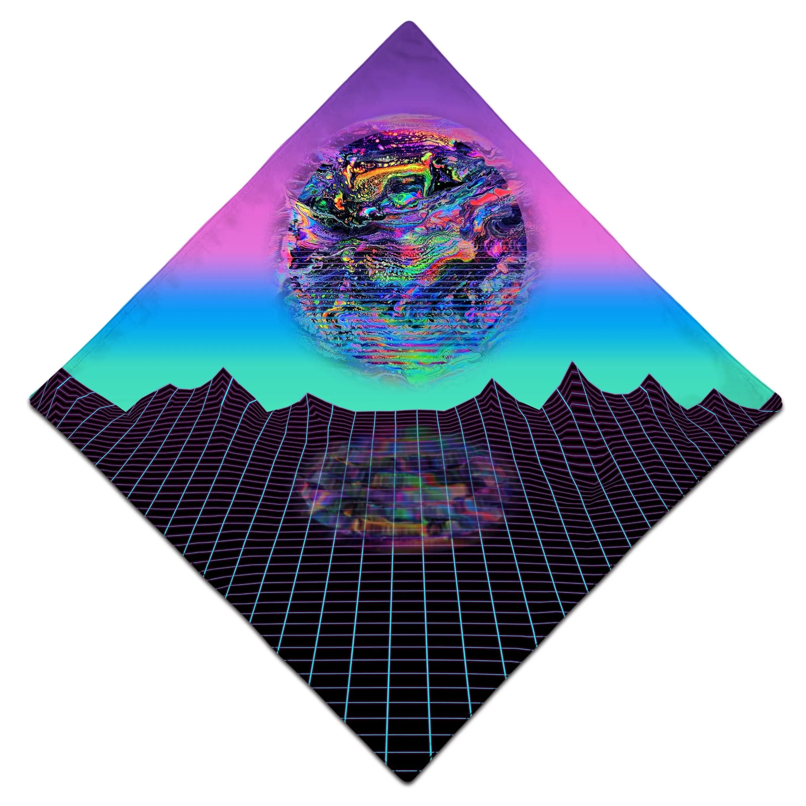 Psychedelic Outrun Bandana sold by iEDM product image thumbnail 3