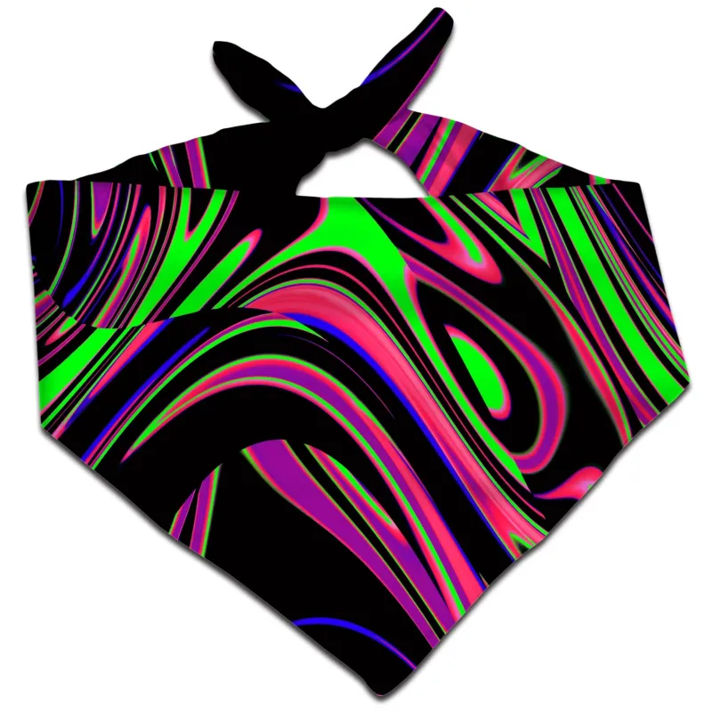 Pink and Green Blackout Drip Bandana sold by iEDM