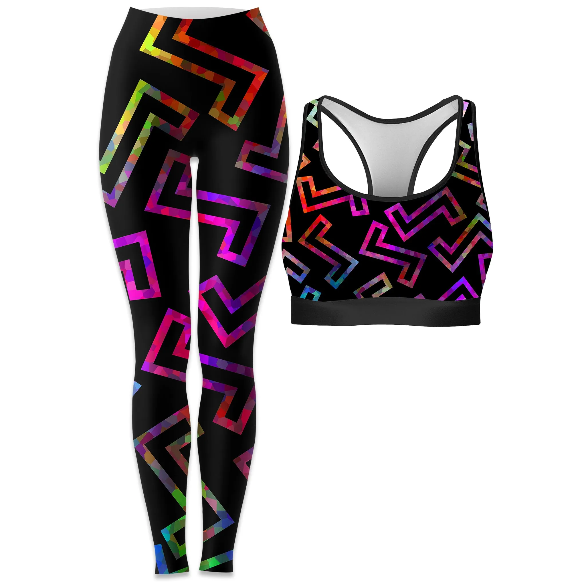 Sparkle Geometric Rave Bra and Leggings Combo sold by iEDM