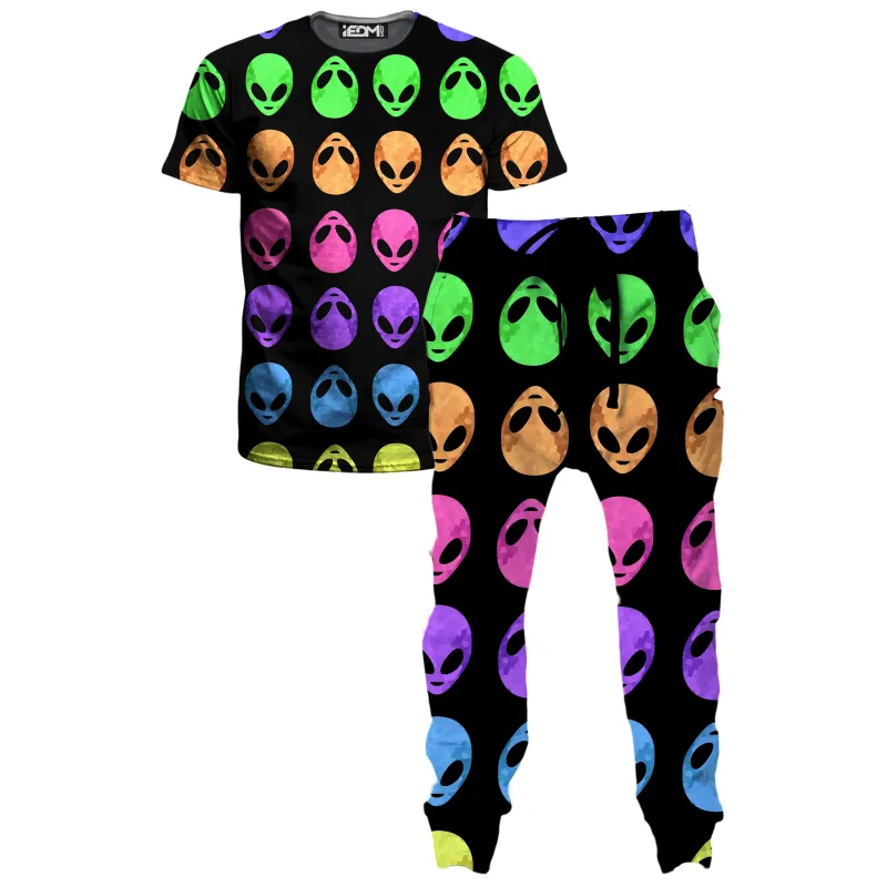 Alien Pattern T-Shirt and Joggers Combo made by iEDM