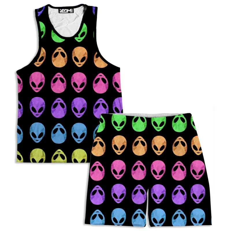 Alien Pattern Men's Tank and Shorts Combo sold by iEDM
