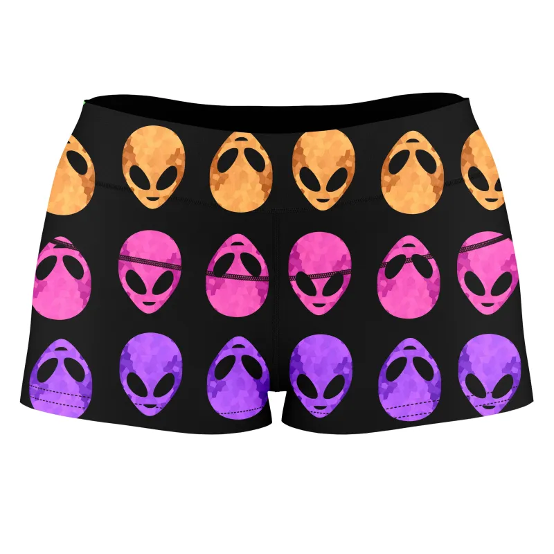 Alien Pattern High-Waisted Women's Shorts sold by iEDM