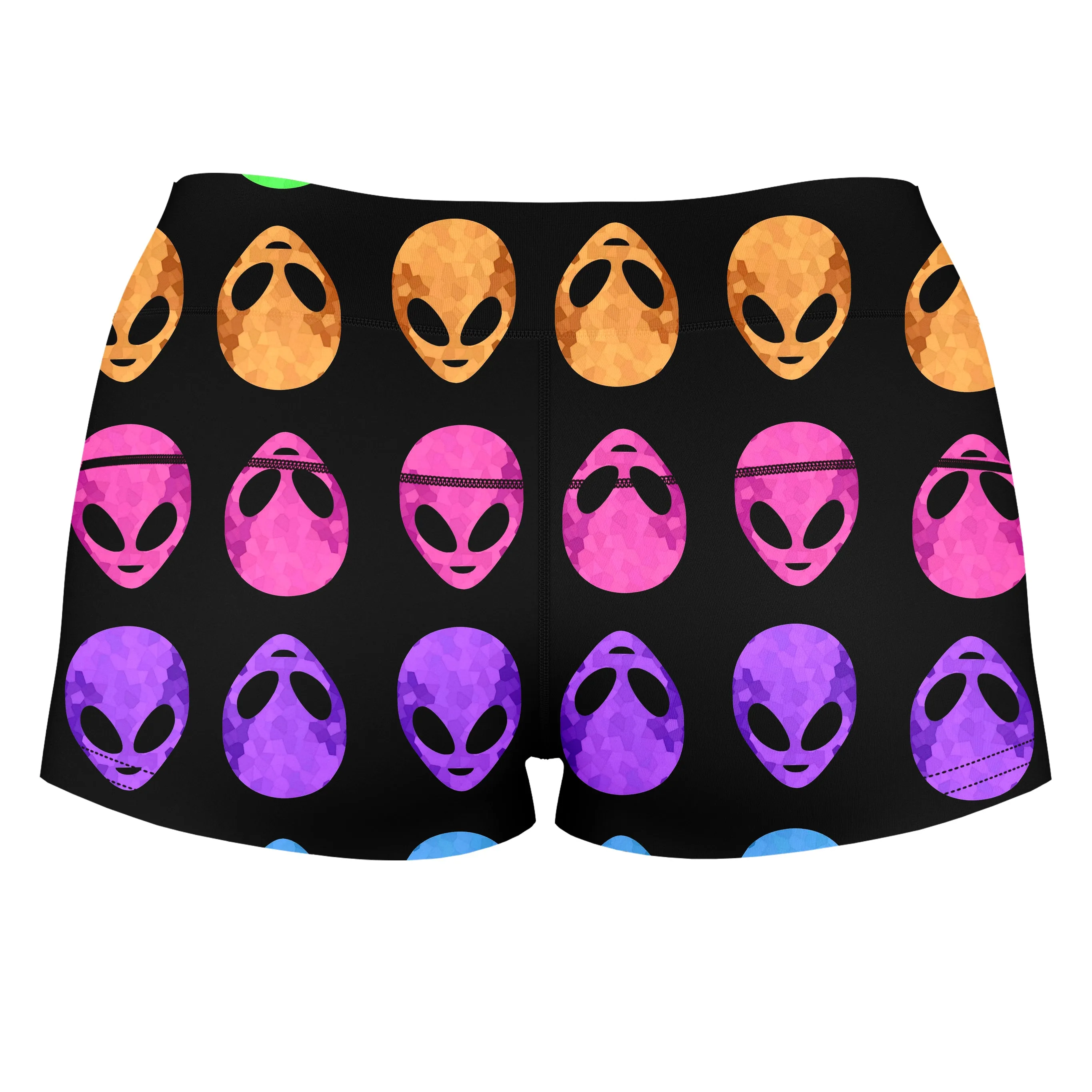 Alien Pattern High-Waisted Women's Shorts sold by iEDM product image thumbnail 2