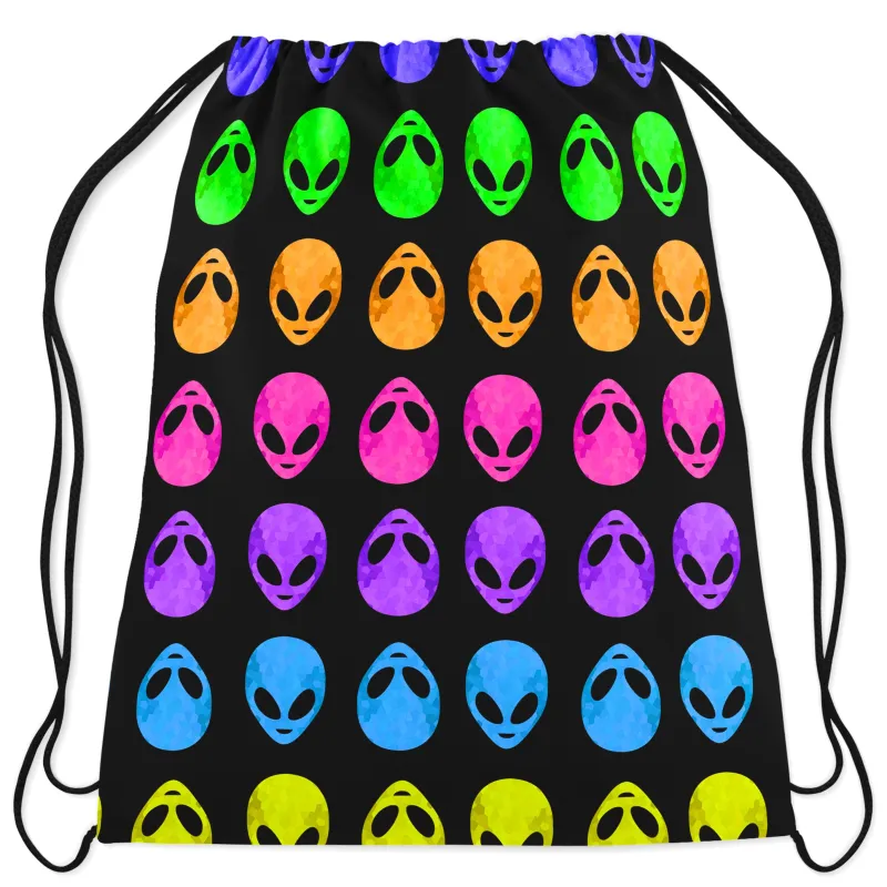 Alien Pattern Drawstring Bag sold by iEDM