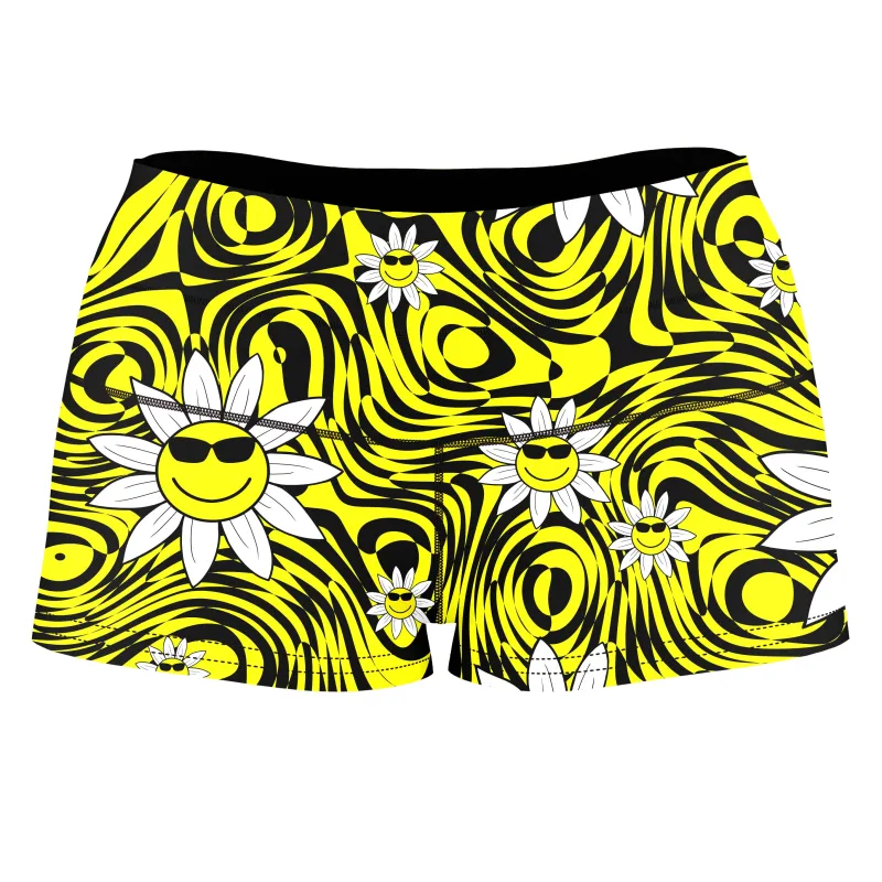 Smiling Daisies High-Waisted Women's Shorts sold by iEDM