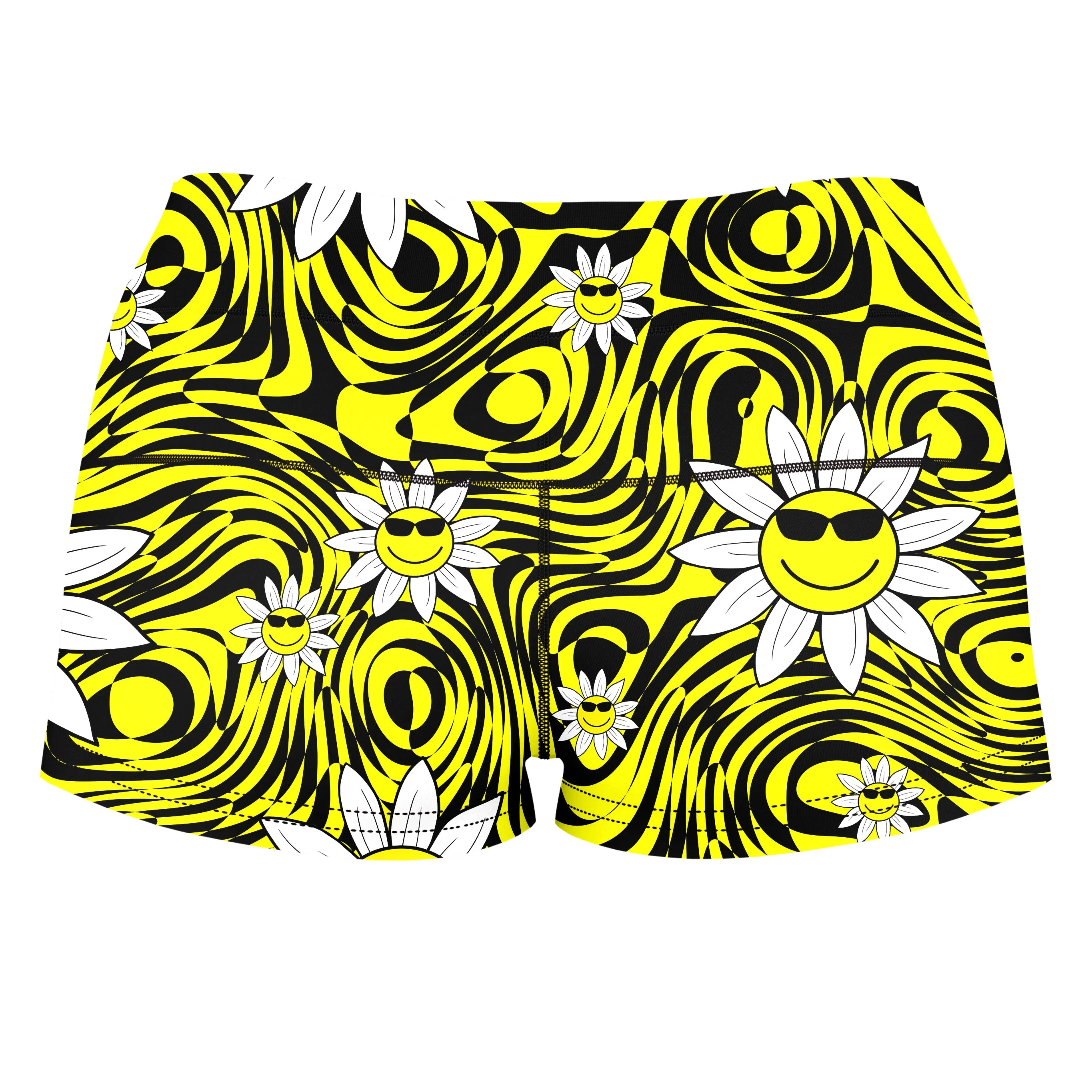 Smiling Daisies High-Waisted Women's Shorts sold by iEDM product image thumbnail 2