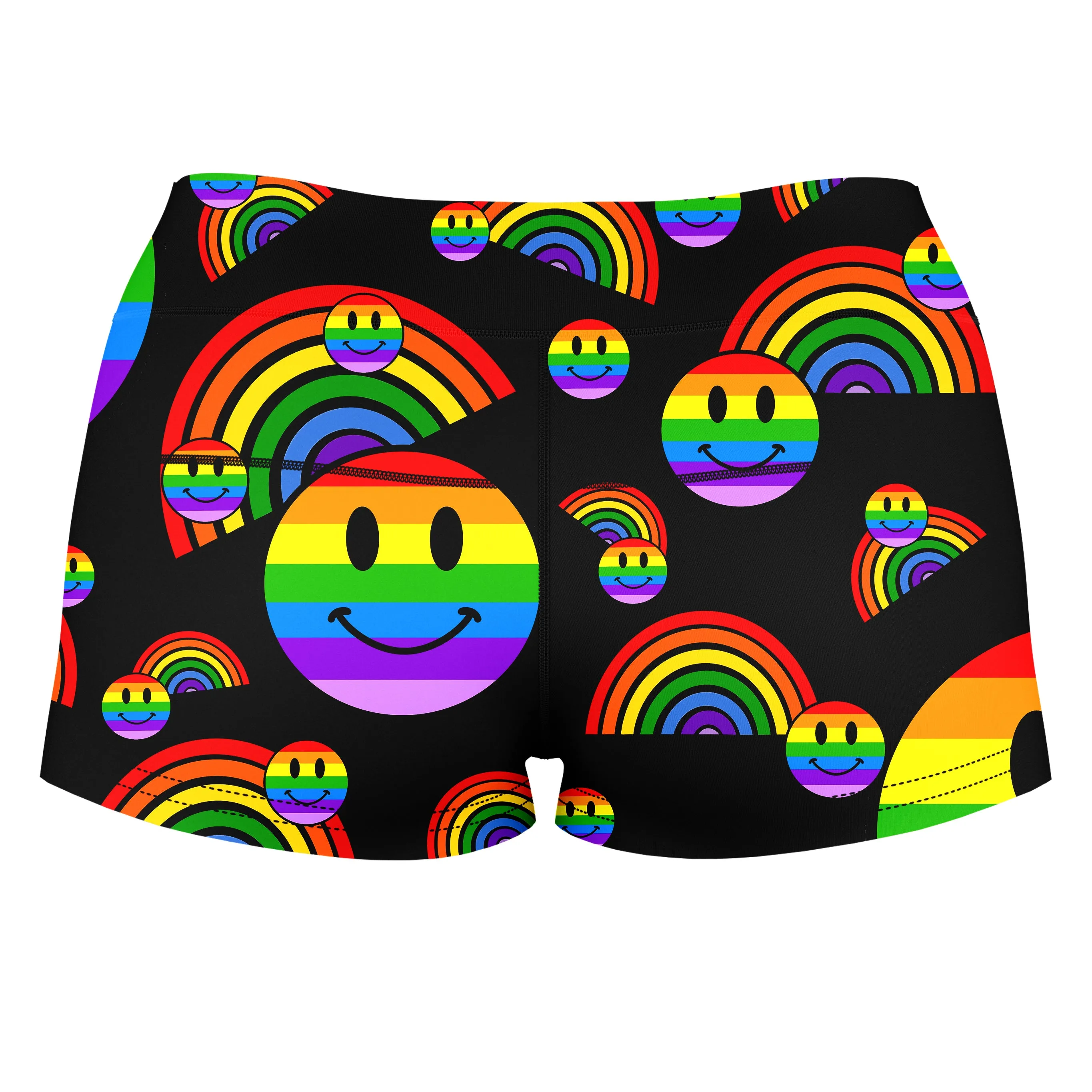 Rainbow Love High-Waisted Women's Shorts sold by iEDM product image thumbnail 2