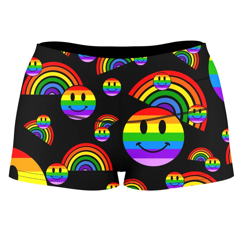 Rainbow Love High-Waisted Women's Shorts sold by iEDM