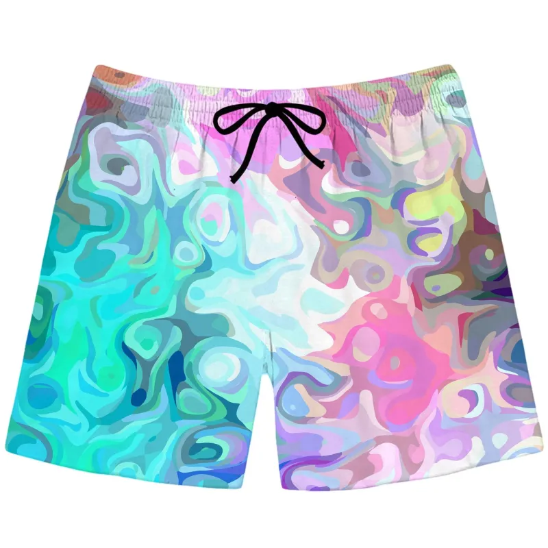 Pastel Confusion Swim Trunks sold by iEDM