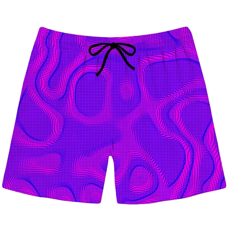 Wild Berry Halftone Swim Trunks sold by iEDM