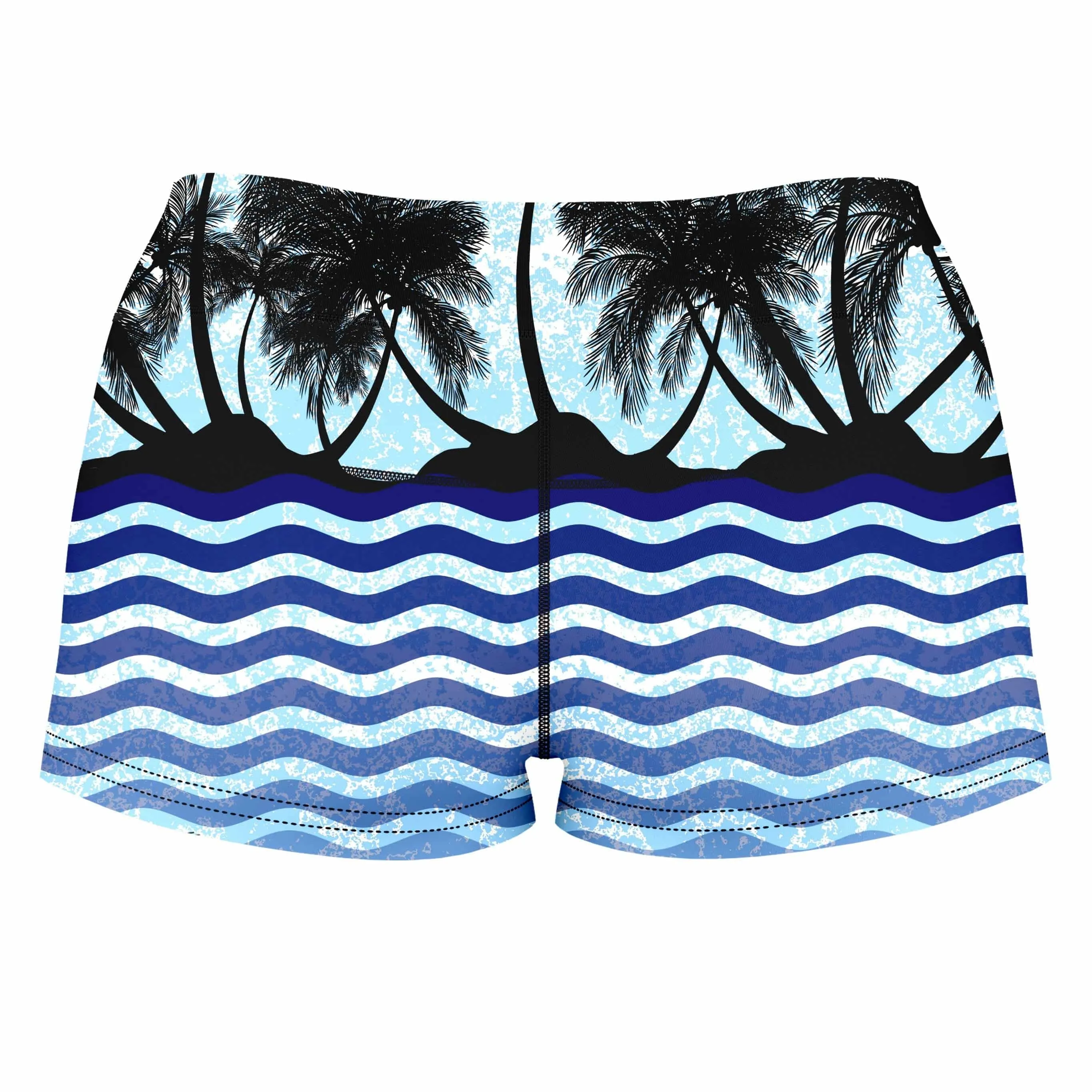 Tropical Waves High-Waisted Women's Shorts sold by iEDM product image thumbnail 2