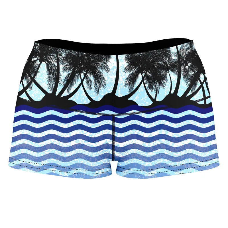Tropical Waves High-Waisted Women's Shorts sold by iEDM