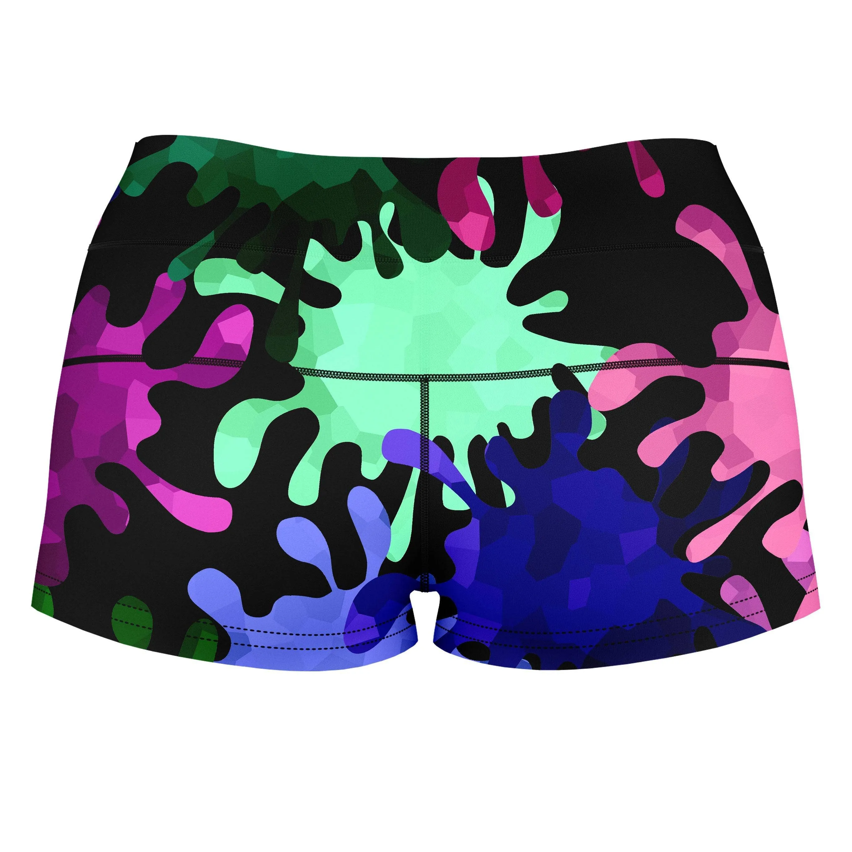 Tripadelic Splatter High-Waisted Women's Shorts sold by iEDM product image thumbnail 2