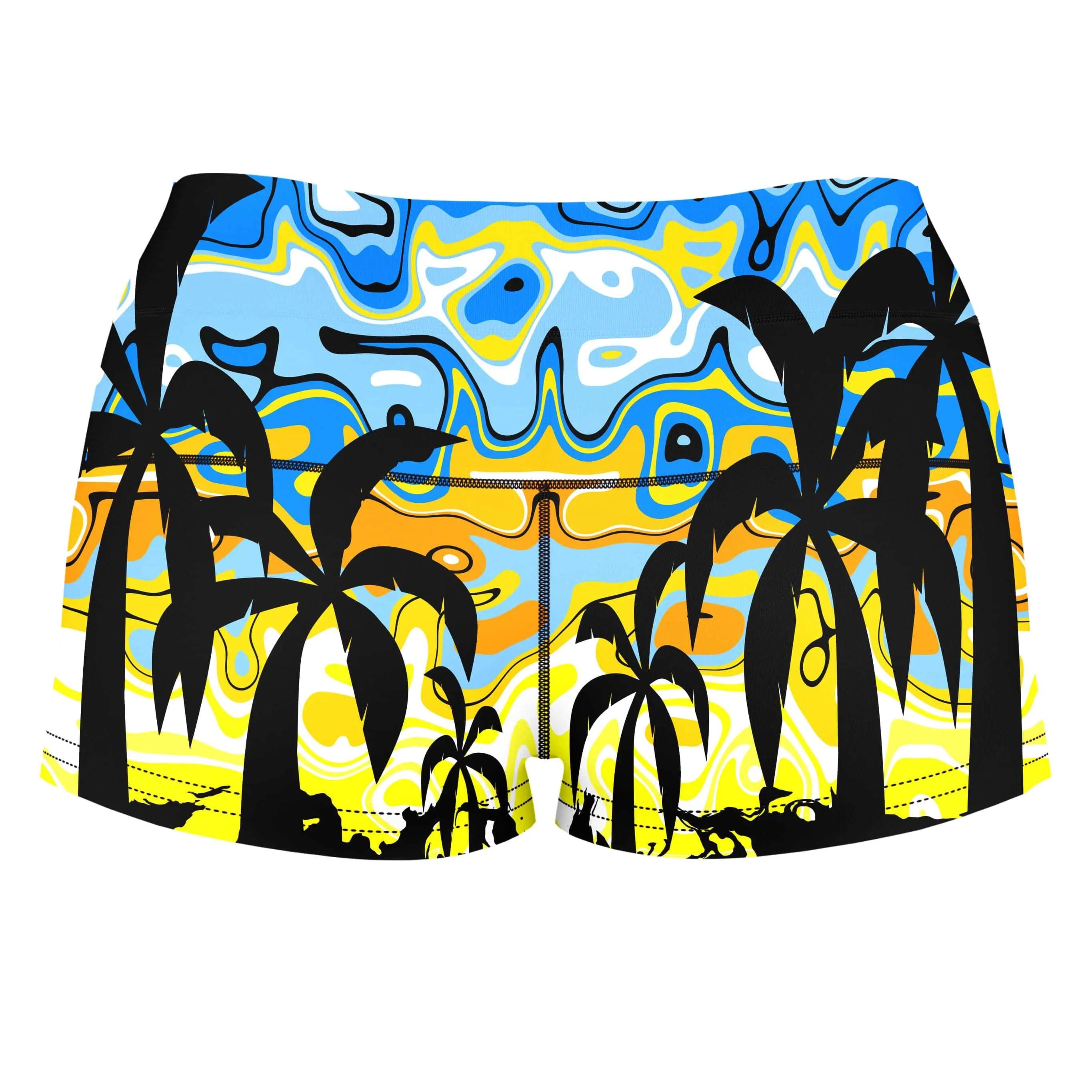 Tropical Night High-Waisted Women's Shorts sold by iEDM product image thumbnail 2