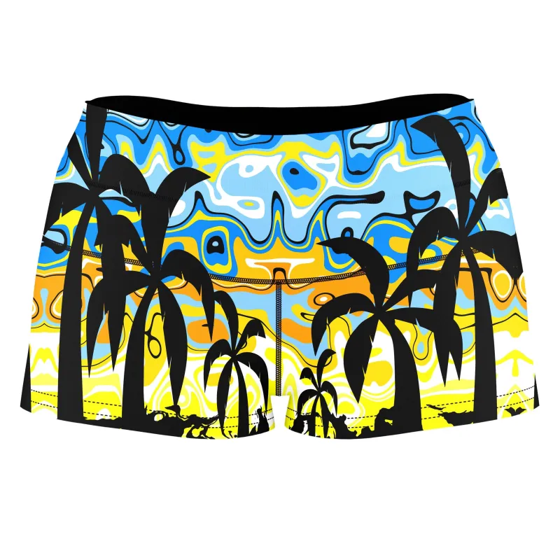 Tropical Night High-Waisted Women's Shorts sold by iEDM