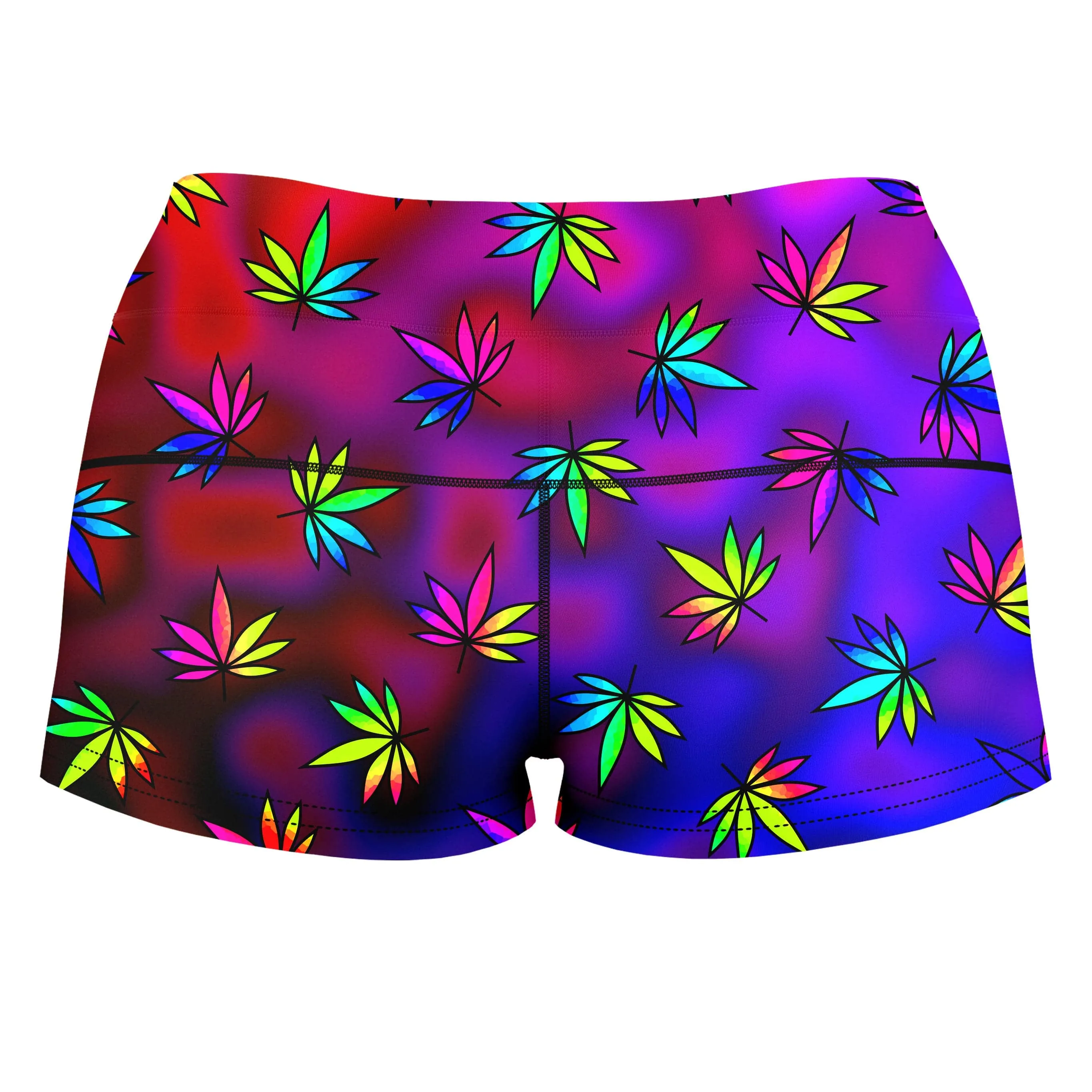 Weed Toss High-Waisted Women's Shorts sold by iEDM product image thumbnail 2