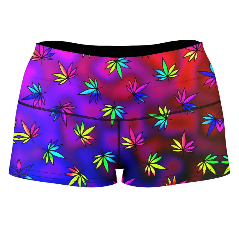 Weed Toss High-Waisted Women's Shorts sold by iEDM