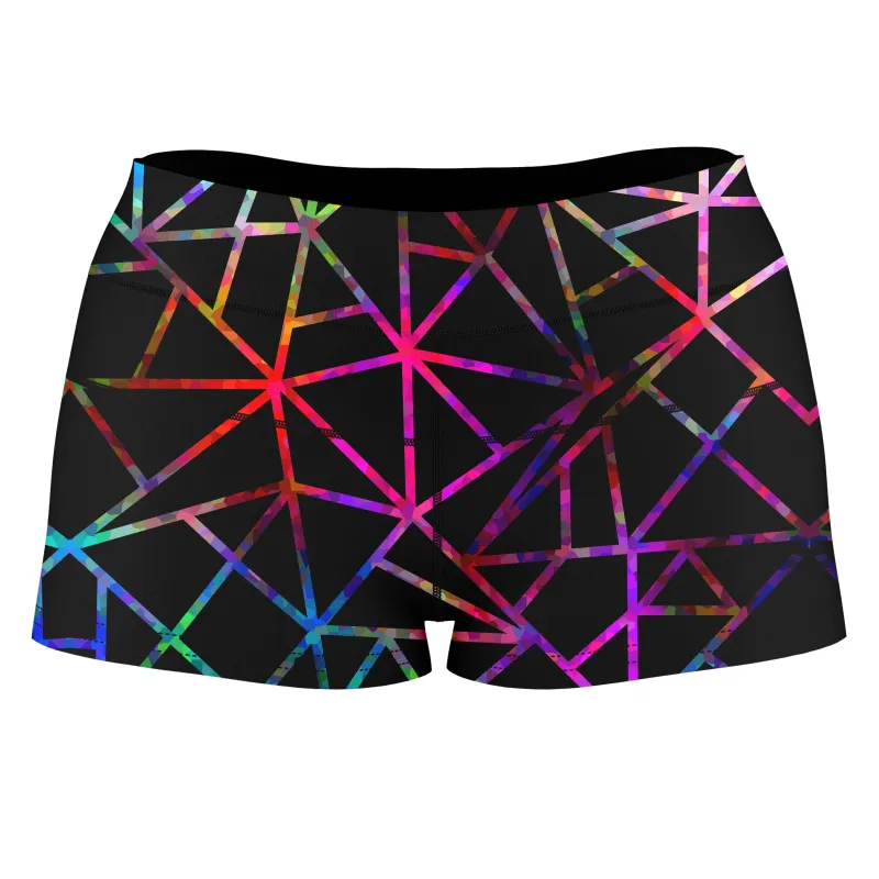 Webbed Geometric High-Waisted Women's Shorts sold by iEDM